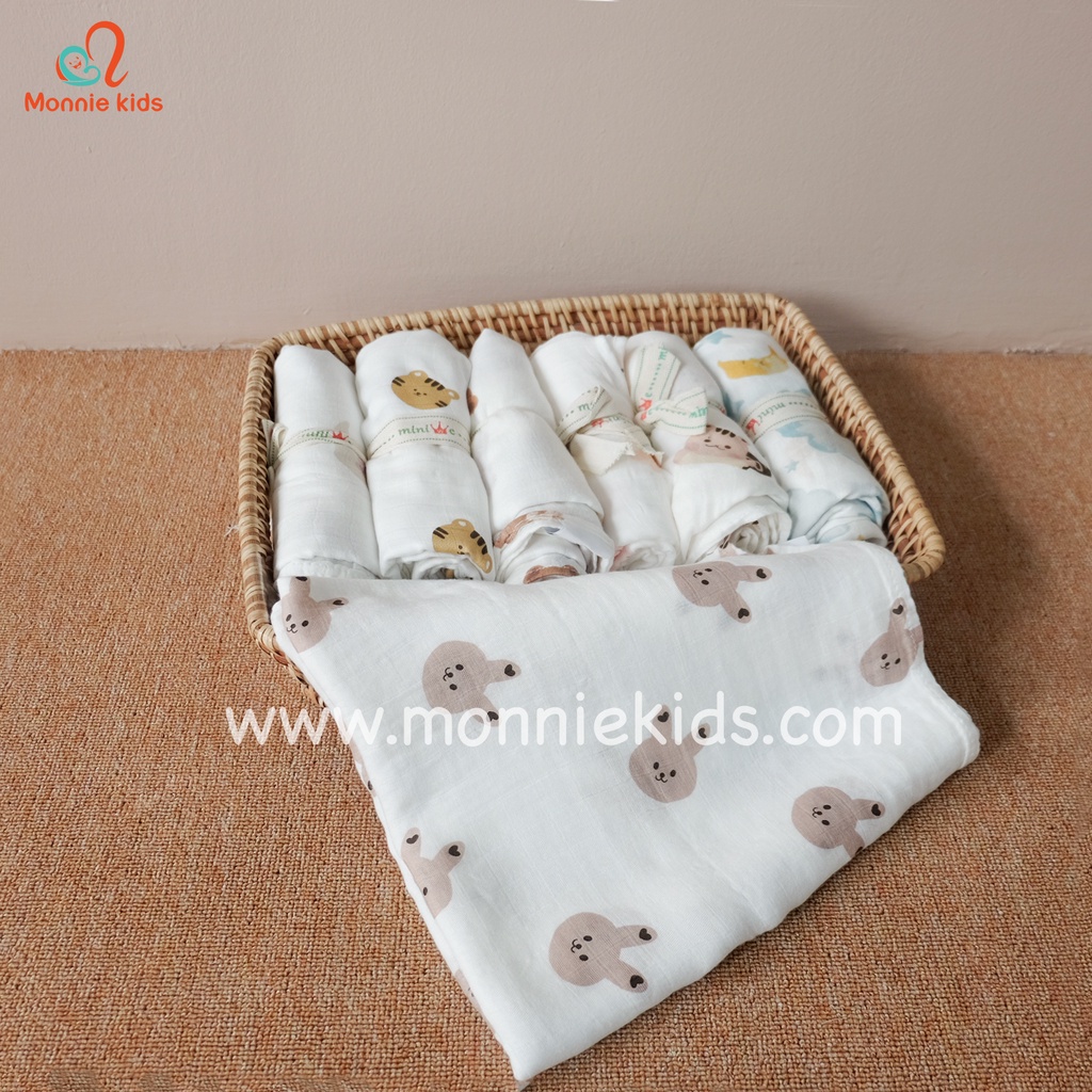 KHĂN TẮM ĐA NĂNG SỢI TRE ADEN 120x120cm - CHẤT VẢI MỀM MẠI, THẤM HÚT TỐT - MONNIE KIDS