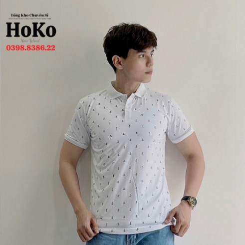 HOKO Áo PoLo Nam Nữ , Áo PoLo Đôi Họa Tiết Mỏ Neo Thiết Kế Chuẩn Sang | BigBuy360 - bigbuy360.vn