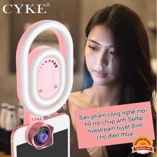 Đèn LED + LEN thấu kính tự sướng giúp chụp ảnh Selfie đẹp hơn, Streaming Livestream chuyên nghiệp cho điện thoại - CYKE