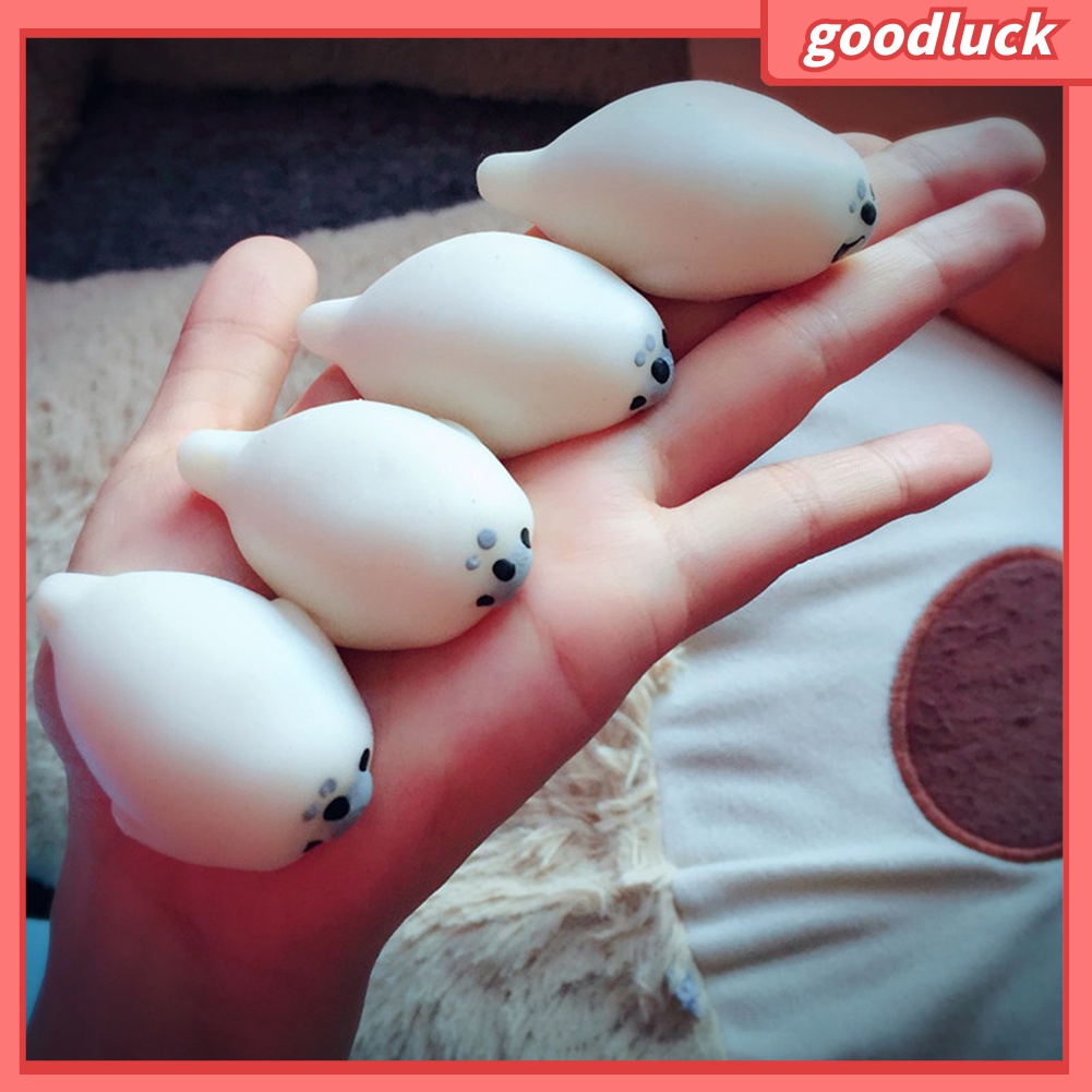 Đồ chơi squishy hình hải cẩu trắng dễ thương giúp giảm căng thẳng