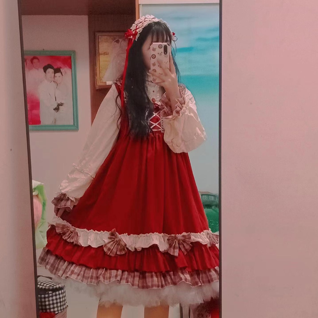 Chân váy xòe lolita mềm mại dành cho nữ