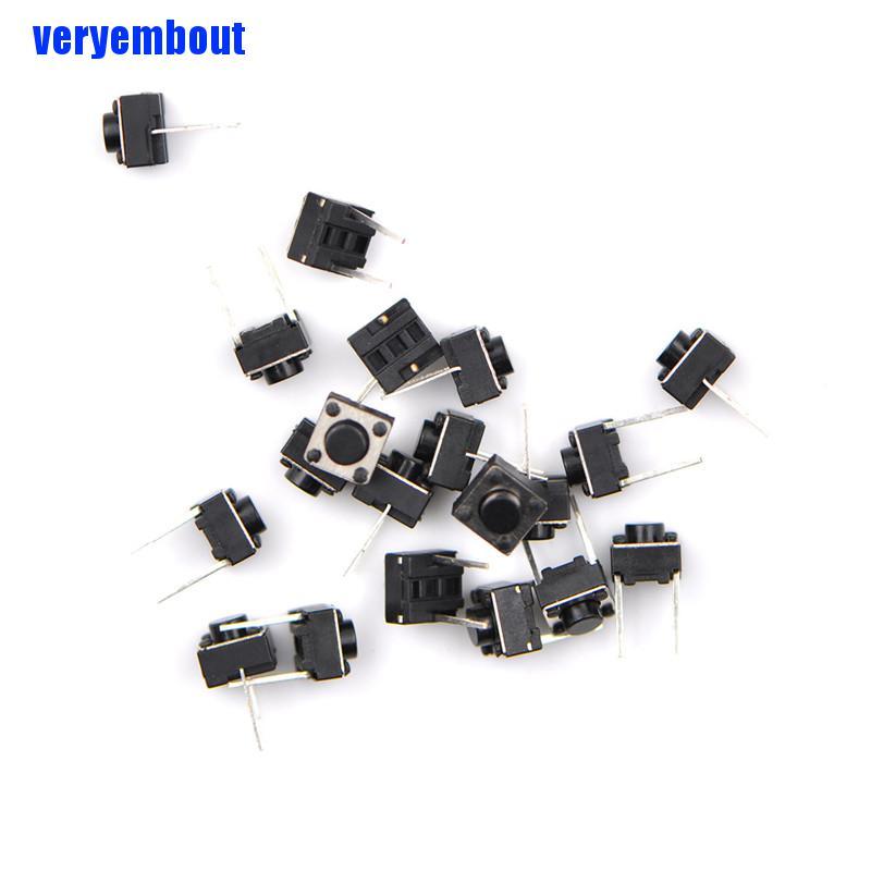 Bộ 20 Nút Công Tắc Nhấn 2 Chấu 6 * 6 * 5mm