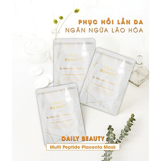 Mặt nạ nhau thai cừu Hàn Quốc Daily Beauty Multi Peptide Placenta Mask giúp giữ ẩm sáng da - MN