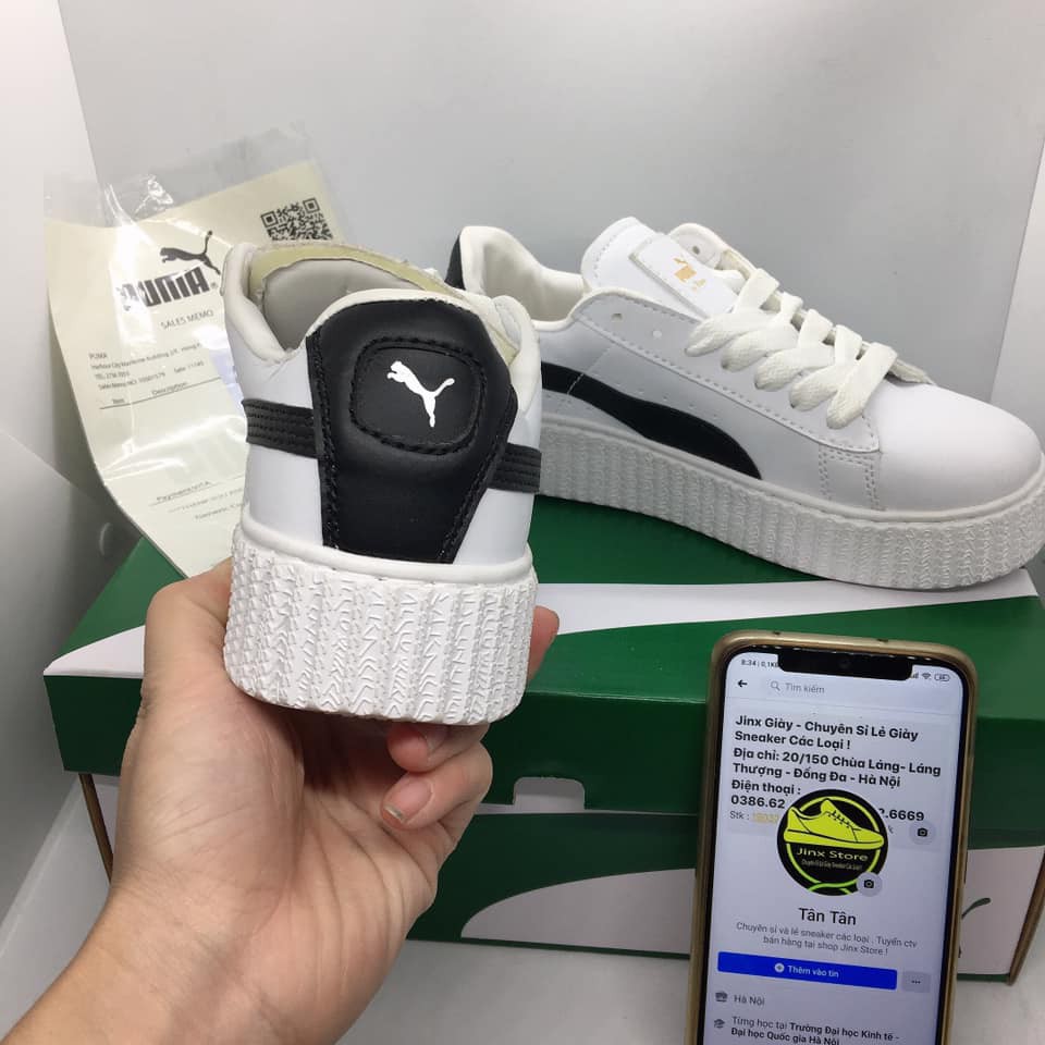 [Hot trend-Freeship] Giày thể thao Puma trắng kẻ đen cao cấp Jinx Store | BigBuy360 - bigbuy360.vn