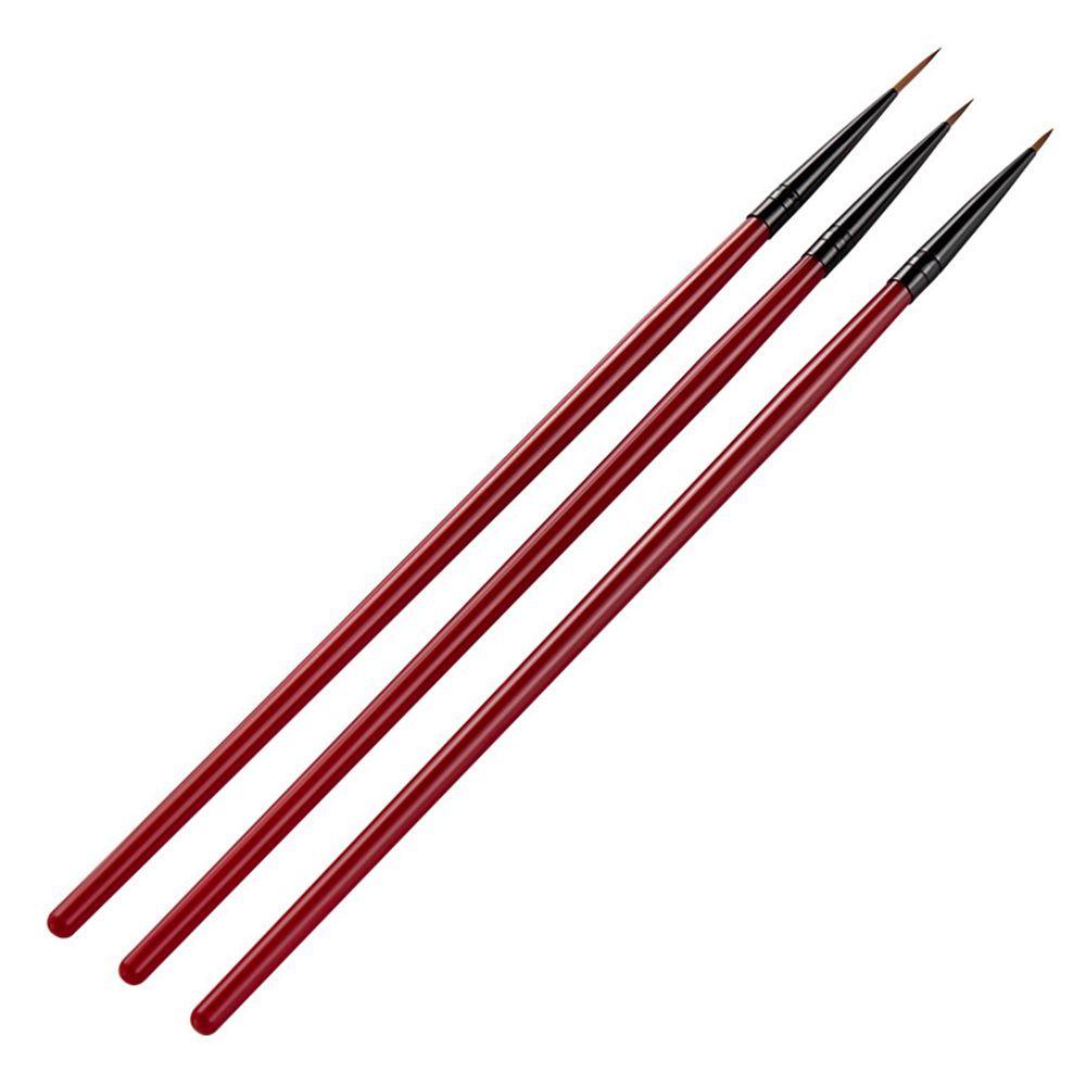 Set 3 Cọ Vẽ Trang Trí Móng Tay Acrylic Mỏng Kẻ Sọc Kiểu Pháp