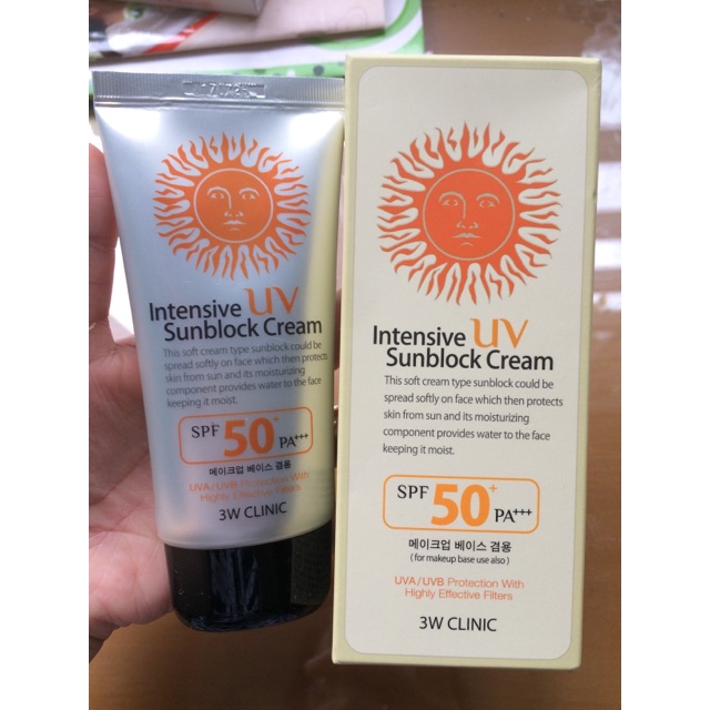 Kem chống nắng 3W Clinic Intensive UV Sunblock Cream SPF 50+ PA+++