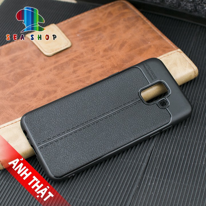 Ốp lưng Samsung Galaxy A6 vân da loại A -Nhựa dẻo - Siêu bền