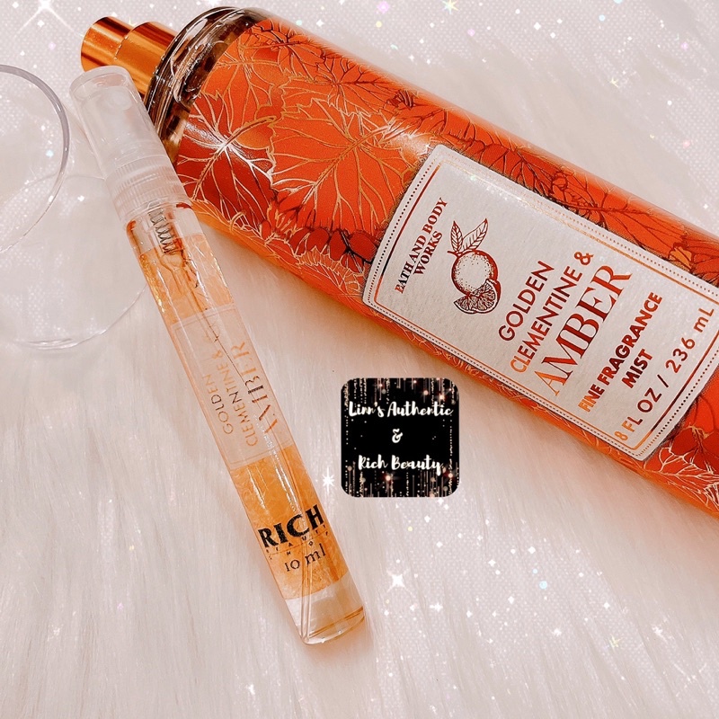 GOLDEN CLEMENTINE &amp; AMBER - Xịt Thơm Toàn Thân Body Mist Bath &amp; Body Works USA