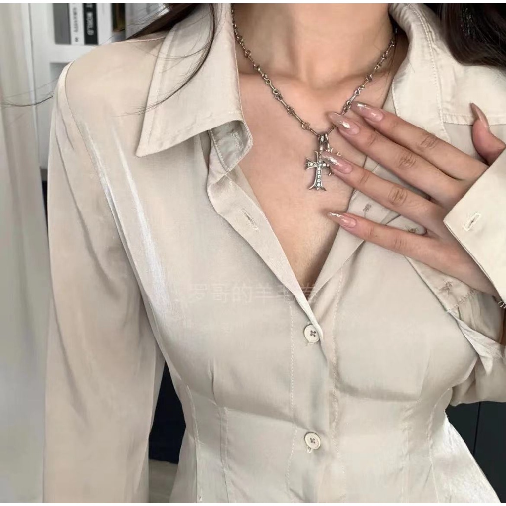 Set sơmi tay dài ôm eo tôn dáng