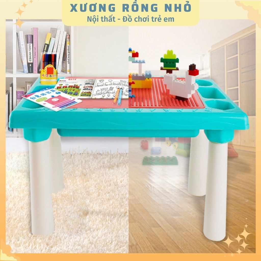 Bàn chơi đa năng cỡ lớn - bàn lắp ghép sáng tạo cho bé 300 chi tiết - Learn Building Blocks
