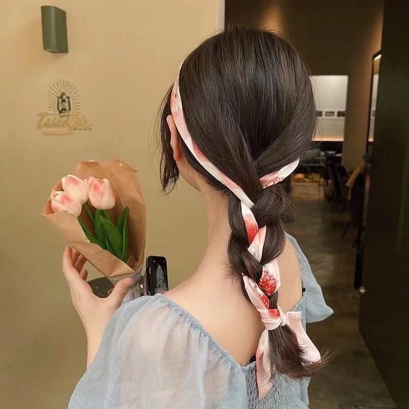 Khăn cao cấp cho nữ buộc tóc buộc túi buộc cổ hình trái cây hoa quả phong cách Hàn Quốc đơn giản đẹp- Summer S01