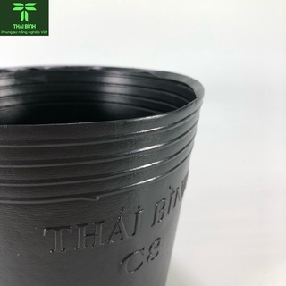 [50 Cái] Chậu Nhựa Đen C8 (17.5x14.5)