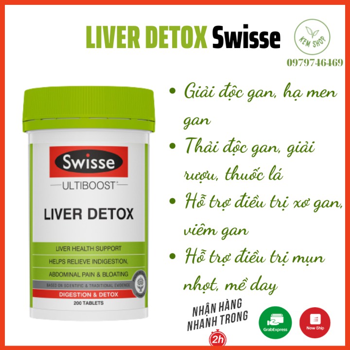 [HÀNG CHÍNH HÃNG] Giải độc gan Swisse Ultiboost Liver Detox 200 viên Mẫu mới