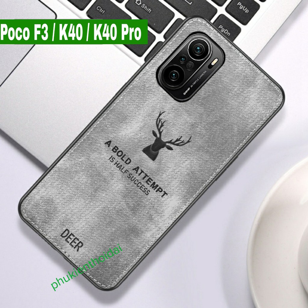 Ốp lưng Redmi K40 / K40 Pro / Poco F3 / K50 / K50 Pro / K50 Ultra / K60 / K60 Pro vải hình hươu nai thời trang cao cấp