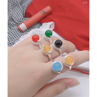 NHẪN BẠC TA GẮN ĐÁ PHONG THỦY