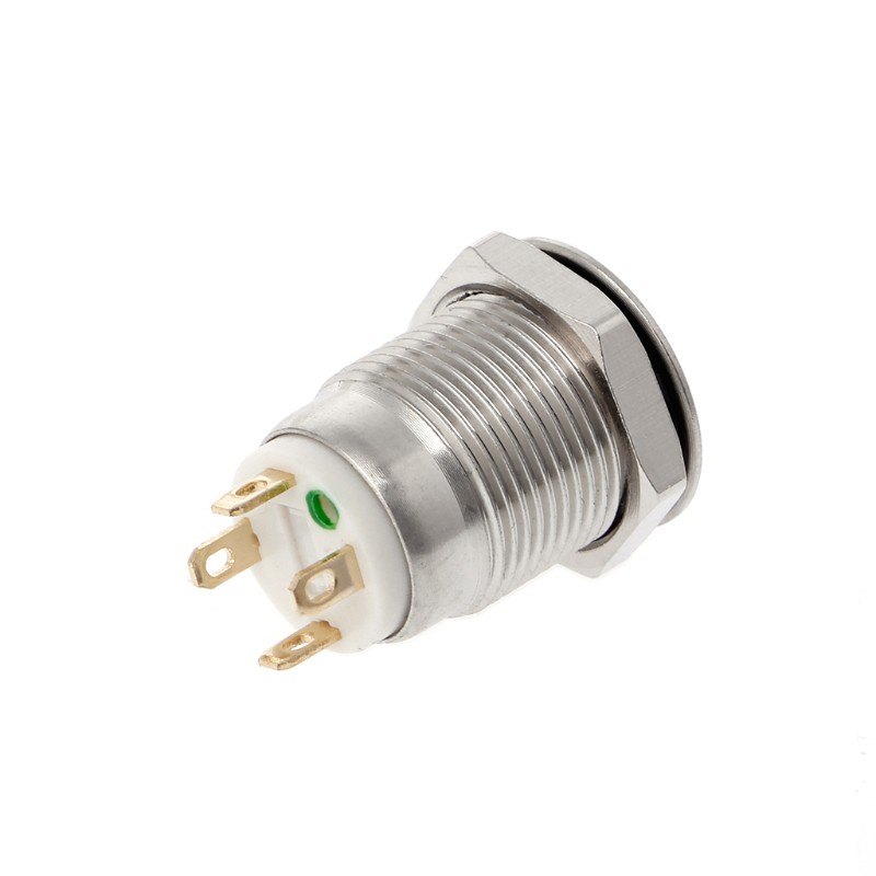Nút nhấn kim loại có đèn led 12mm 3a / 220v dc