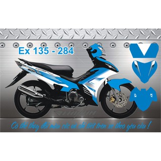 Tem Trùm Exciter 135  Trắng Xanh Ngọc
