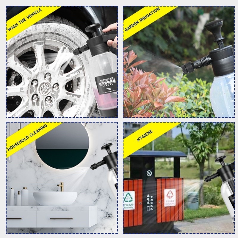 Bình xịt bọt tuyết, bình phun xà bông, bình tạo bọt rửa xe, tưới cây 2L cầm tay tiện dụng