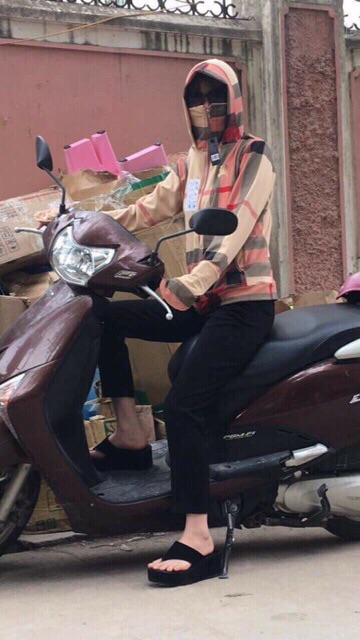 Áo chống nắng vải da cá dày dặn