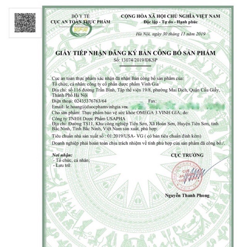 DẦU CÁ OMEGA 3 VINH GIA lọ 100 viên