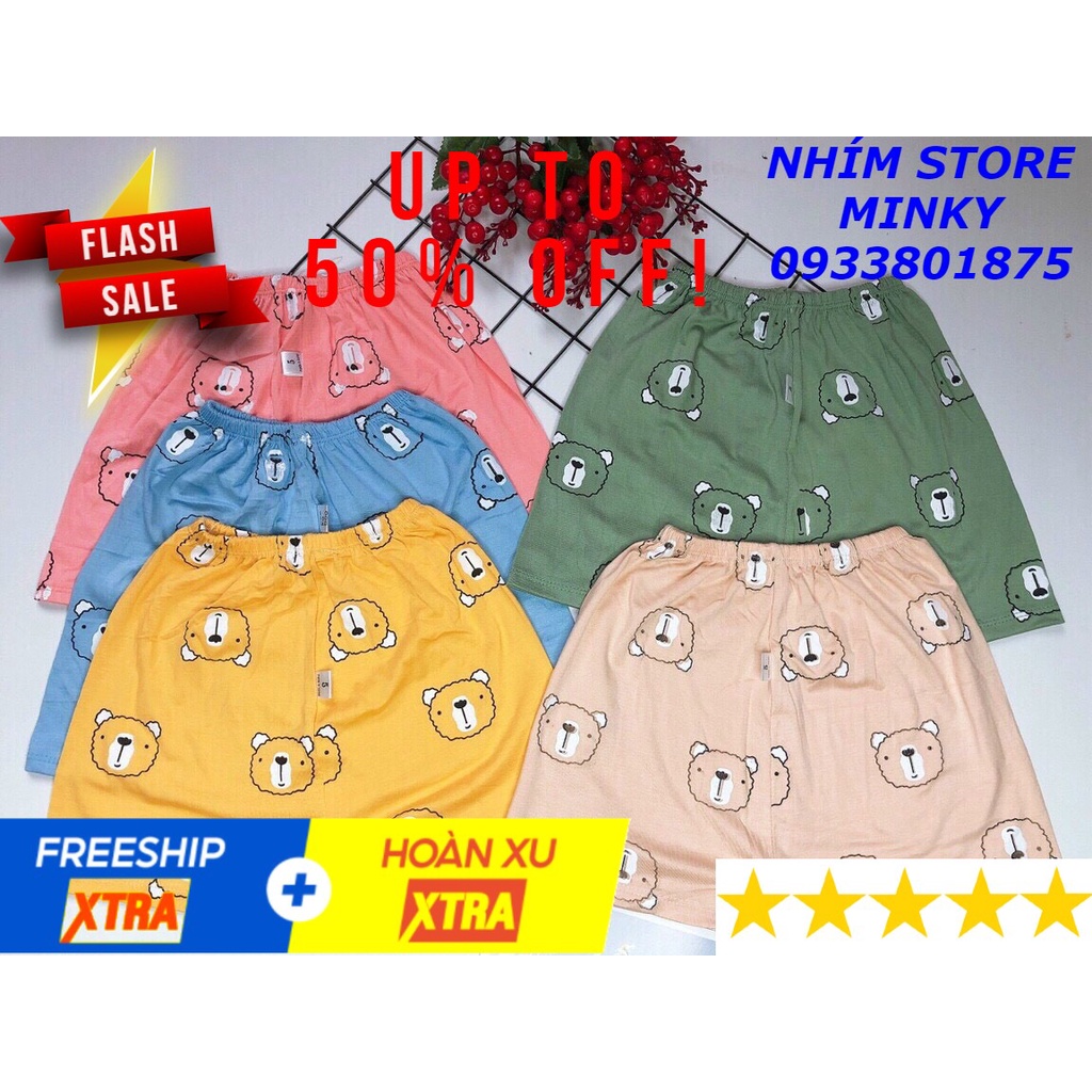FREESHIP !!!COMBO 5 quần thun lạnh hình gấu K.WOO cho bé NHÍM STORE MINKY