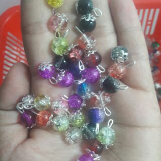 10 mặt treo hạt đá tuyết( lộn xộn màu )