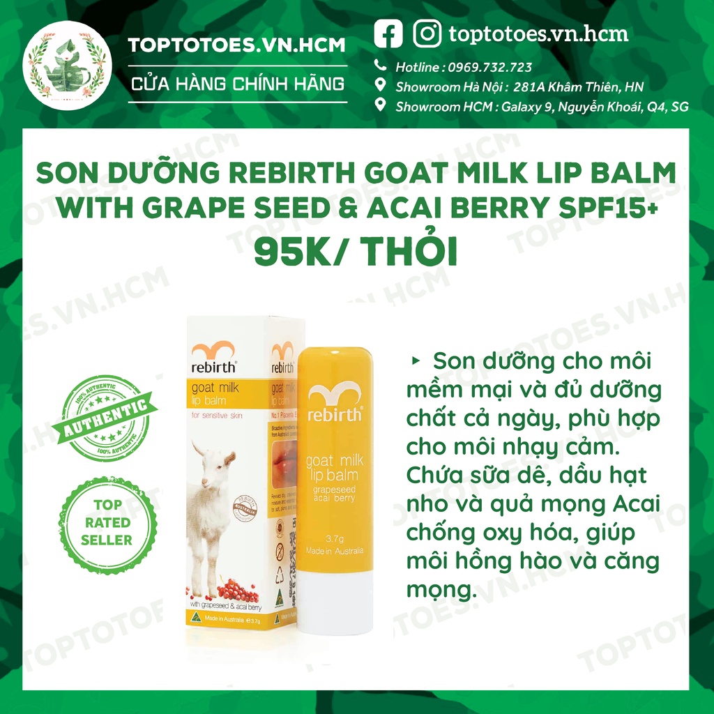 Son dưỡng môi chống nắng mỡ cừu Úc dưỡng môi mềm mại, hồng hào, có SPF ngừa thâm môi