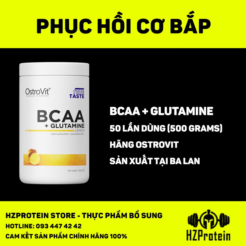 OSTROVIT BCAA GLUTAMINE - PHỤC HỒI CƠ BẮP TỐI ƯU (500 GRAMS)