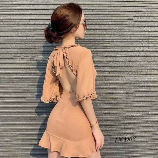 Đầm đũi đắp chéo hở lưng chân bèo