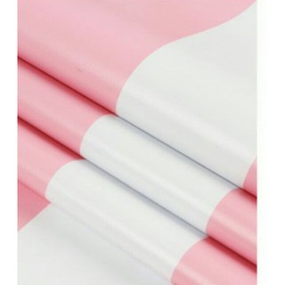 Cuộn 5m pvc giấy dán tường - sọc trắng hồng kt056
