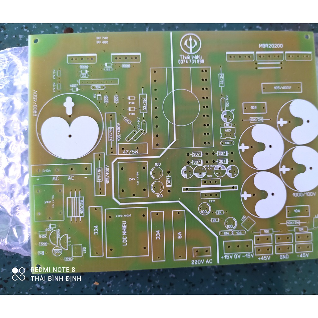 PCB - BO NGUỒN ĐÔI 55V-0-55V CHO AMPLY MAIN ĐẨY CÔNG SUẤT DÀN ÂM THANH 750W