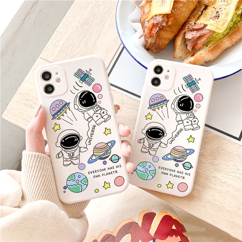 Ốp lưng BVC cạnh vuông hình phi hành gia 5 6 5s/6/6plus/6s/6s7plus/8/8plus/x/xr/xs/11/12/pro/promax/13/13Promax/14Promax