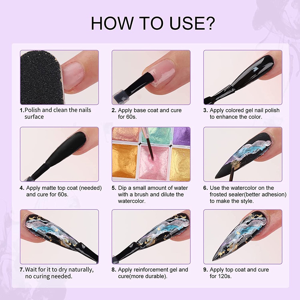 Bộ 12 màu nước vẽ vân đá