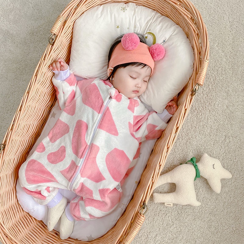 0-3 Year Newborn Baby Pajamas One-piece Spring and Autumn Coral Fleece Children Romper