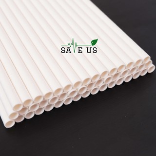 1000 ống hút giấy trắng - size 8x197mm (không bọc màn nhựa PE)