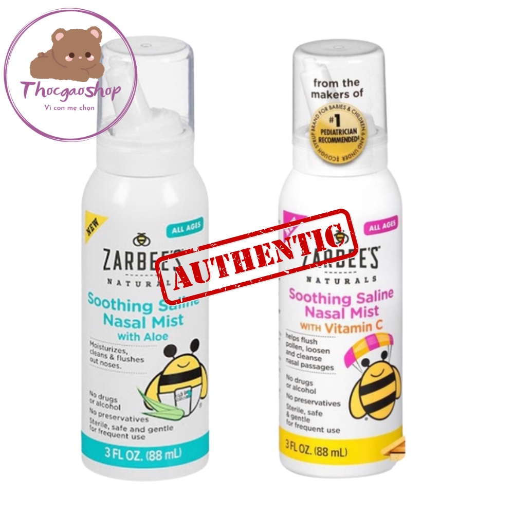 Xịt mũi Zarbee's lô hội/vtm C 88ml Mỹ 0m+