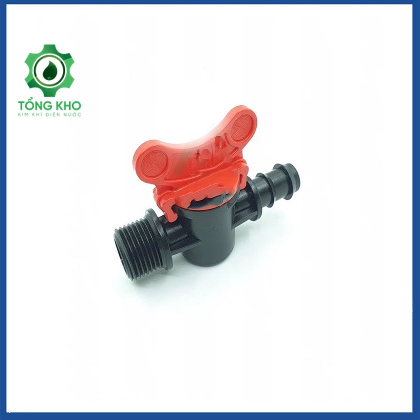 Van khóa ren LDPE 16mm x 1/2 - Van khóa 1 đầu ren 21mm, 1 đầu ra ống LDPE 16mm - Tổng kho kim khí điện nước