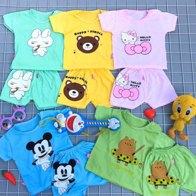 Set 5 bộ cộc trắng cho bé