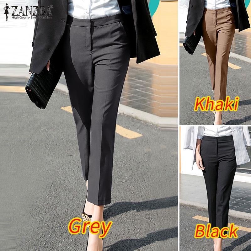 ZANZEA Quần Dài Ống Bút Chì Thời Trang Nữ Tính