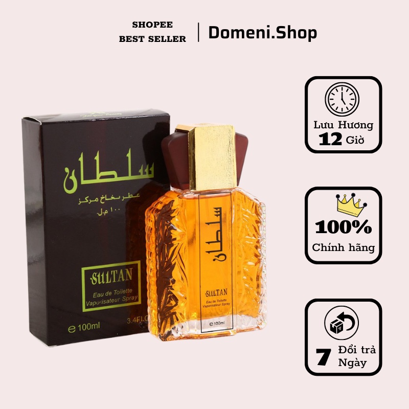 Nước Hoa Nam, Nước hoa Dubai SULTAN 100ml Sang Trọng, Cá Tính Thơm Lâu 12h Dầu Thơm nam Chính Hãng Cực Thơm