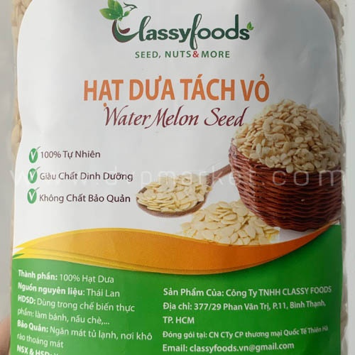 HẠT DƯA TÁCH VỎ CLASSY FOODS 100G-500G