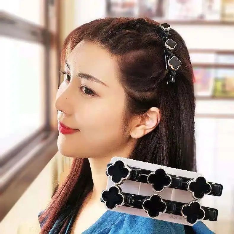 Kẹp Tóc Mái Giả Hai Lớp Tạo Kiểu Tóc Bện