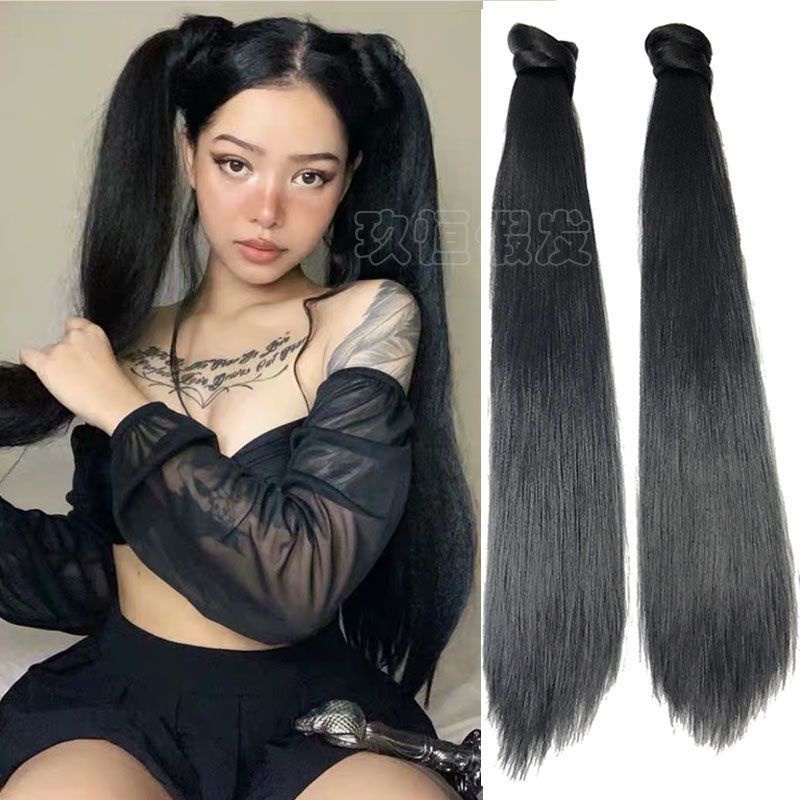 Tóc Giả Thắt Bím Màu Đen Phong Cách Hip Hop Âu Mỹ Cho Nữ