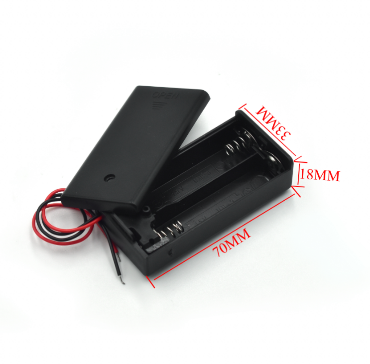 Khay đựng pin 18650 2/3/4 ngăn 9V thiết kế kèm dây cáp