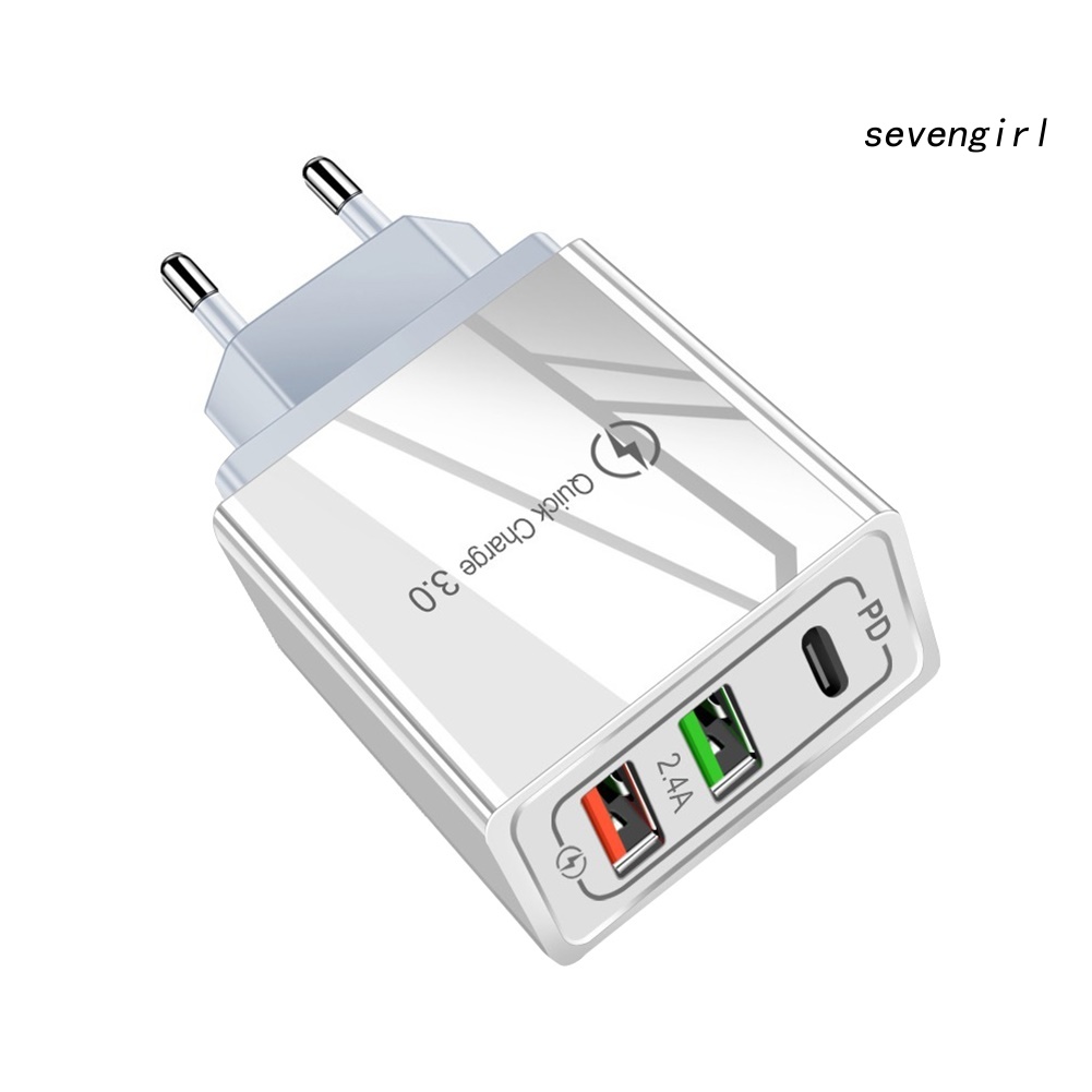 Củ Sạc Nhanh 3 Cổng Usb Pd 18w Qc3.0 Cho Điện Thoại