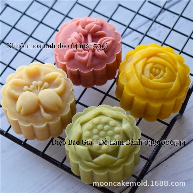 Khuôn trung thu hoa anh đào 50g - LX83