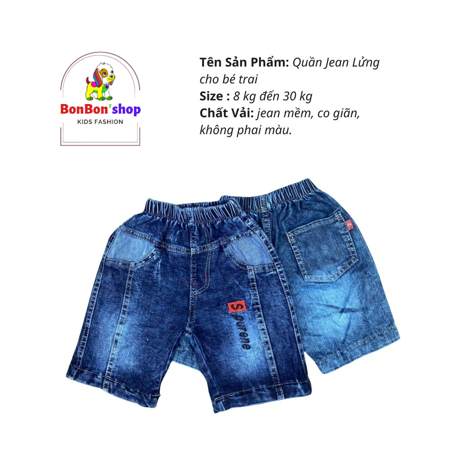 (ảnh+ video) Short bò cho bé trai vải mềm không phai màu size 13-30kg