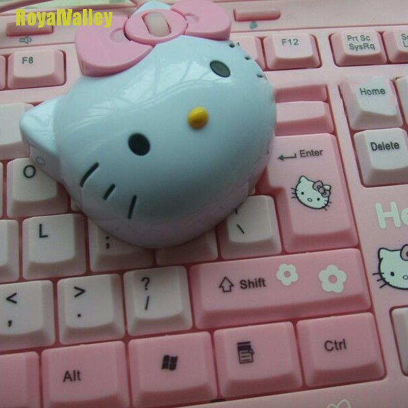 Chuột Quang Có Dây Usb 2.0 Hình Hello Kitty 3d Cho Máy Tính