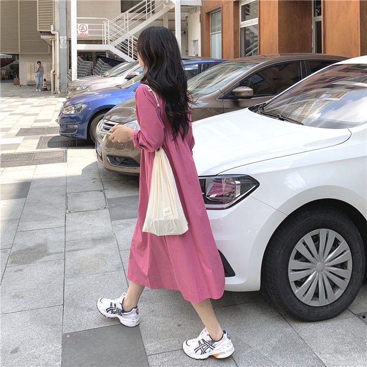 Đầm sơ mi xếp ly thiết kế lệch tà phong cách trẻ trung hợp thời trang | BigBuy360 - bigbuy360.vn