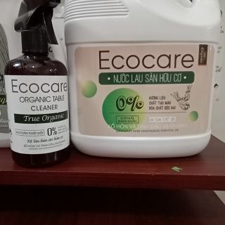 Combo 2chai xịt bàn ăn hữu cơ sả chanh 500g và lau sàn sả chanh 4lit. 100%tự nhiên